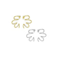 Clear CZ Gold Silver Spiral Swirl Earrings, Sku#A259
