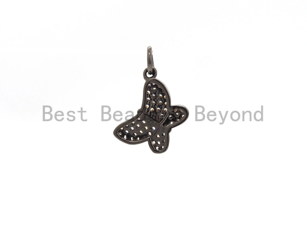 CZ Micro Pave Butterfly Pendant/Charm,Cubic Zirconia Paved Charm, Necklace Bracelet Charm Pendant,7x9/10x13mm, sku#Y153