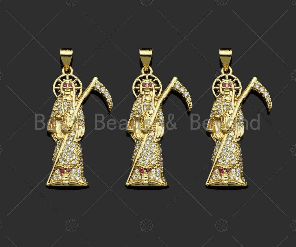 CZ Micro Pave Imperial Bodyguard  Shape Pendant/Charm, 18K Dainty Gold Charm, Necklace Bracelet Charm Pendant,16x33mm, Sku#LD29