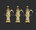 CZ Micro Pave Imperial Bodyguard  Shape Pendant/Charm, 18K Dainty Gold Charm, Necklace Bracelet Charm Pendant,16x33mm, Sku#LD29