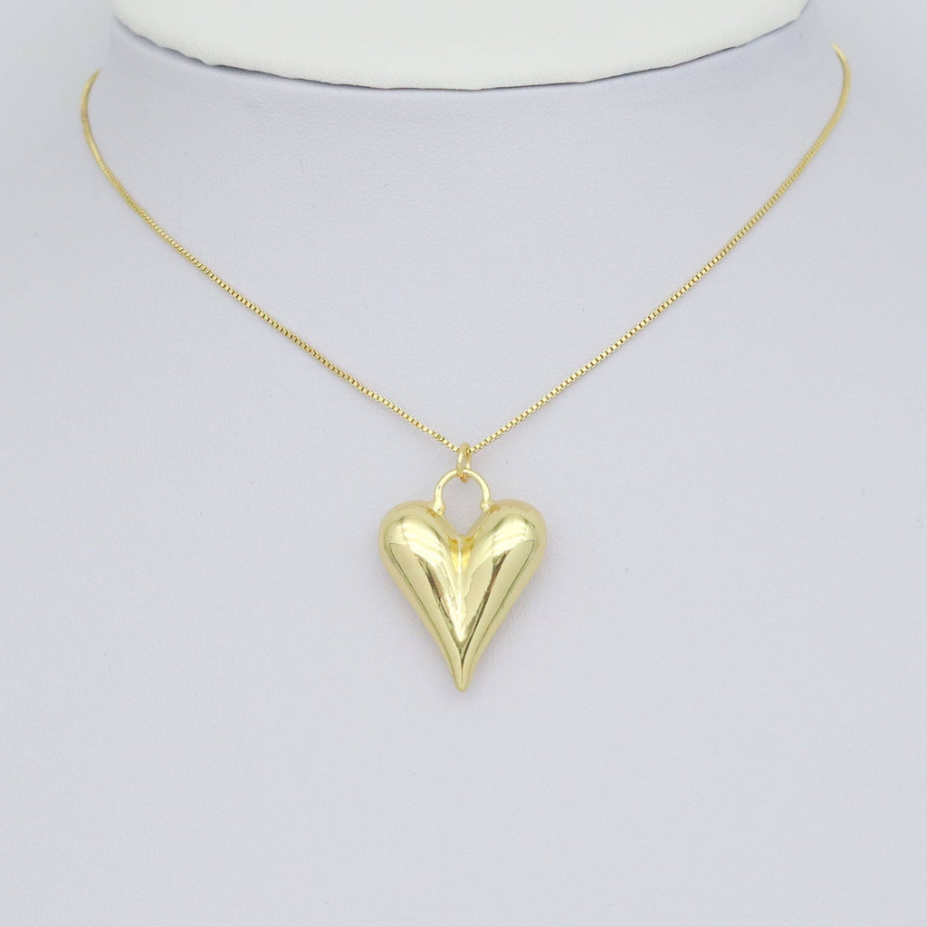 Slippy puppy Gold Heart Charm Pendant, Sku#LX664