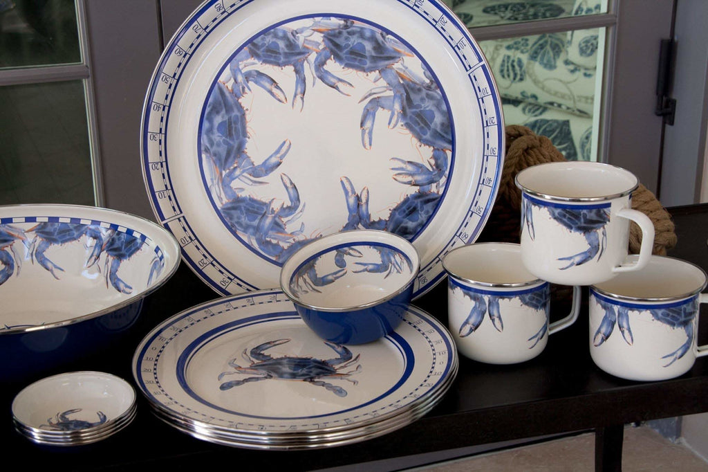 Golden Rabbit Enamelware 10.5" Dinner Plates , Set of 4