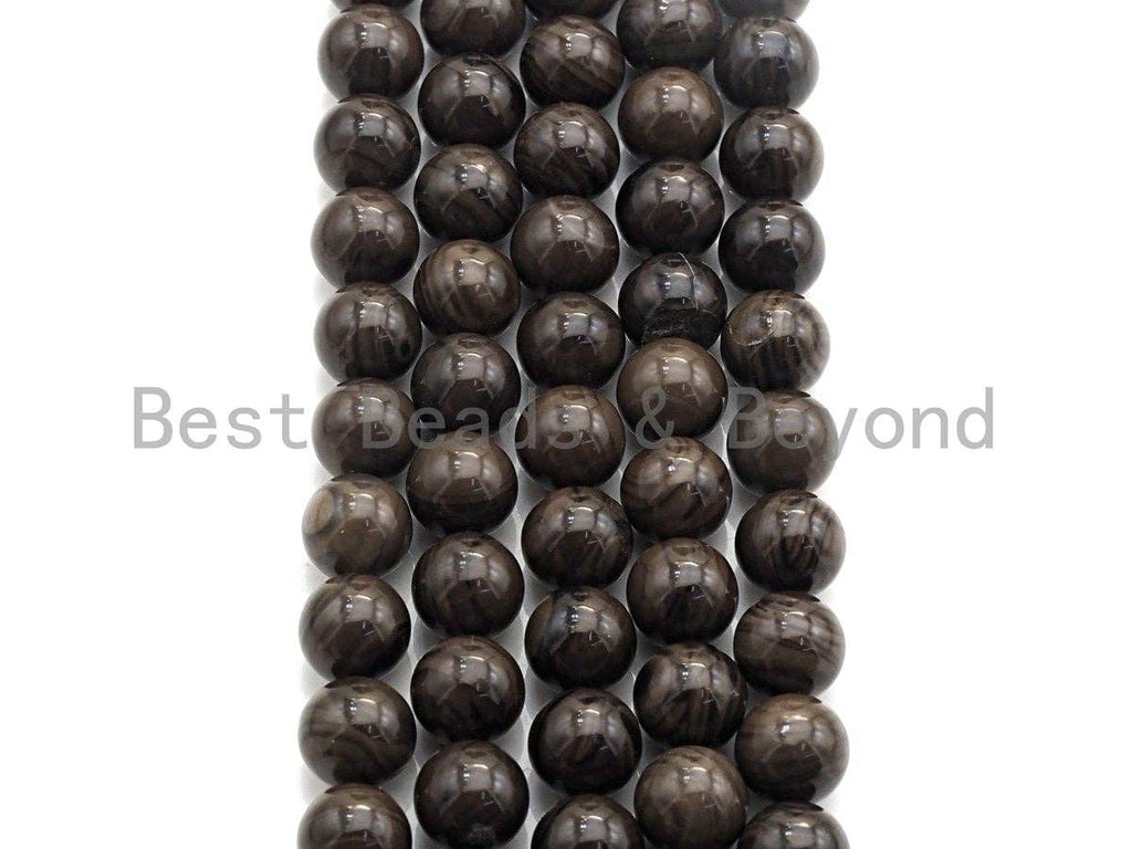 Natural Coffee Grain Jasper , Round Smooth 6mm/8mm/10mm/12mm, 15.5" Full Strand, sku#U637