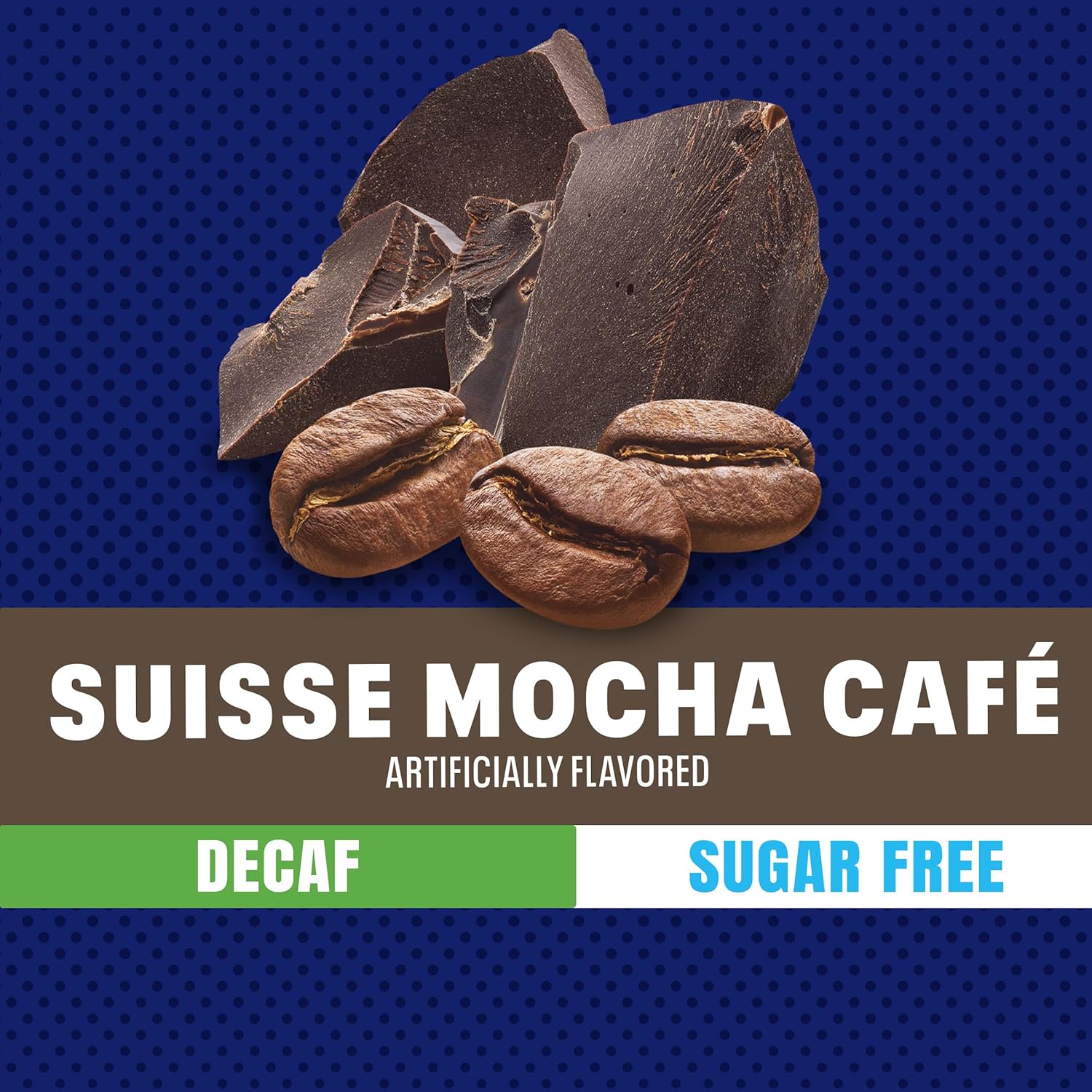 Mélange pour boisson instantanée style café Maxwell House, décaféiné et sans sucre, facile à préparer, 1 boîte, pour un café rapide le matin ou une gâterie l'après-midi, Café mocca suisse, lait casher, 124 g
