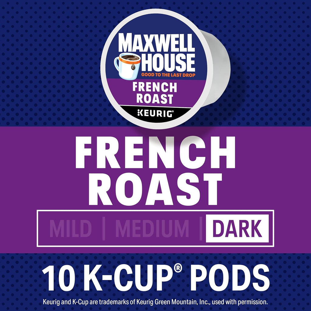 Dosettes de café K-Cup Maxwell House French Roast (torréfaction foncée), boîte de 10