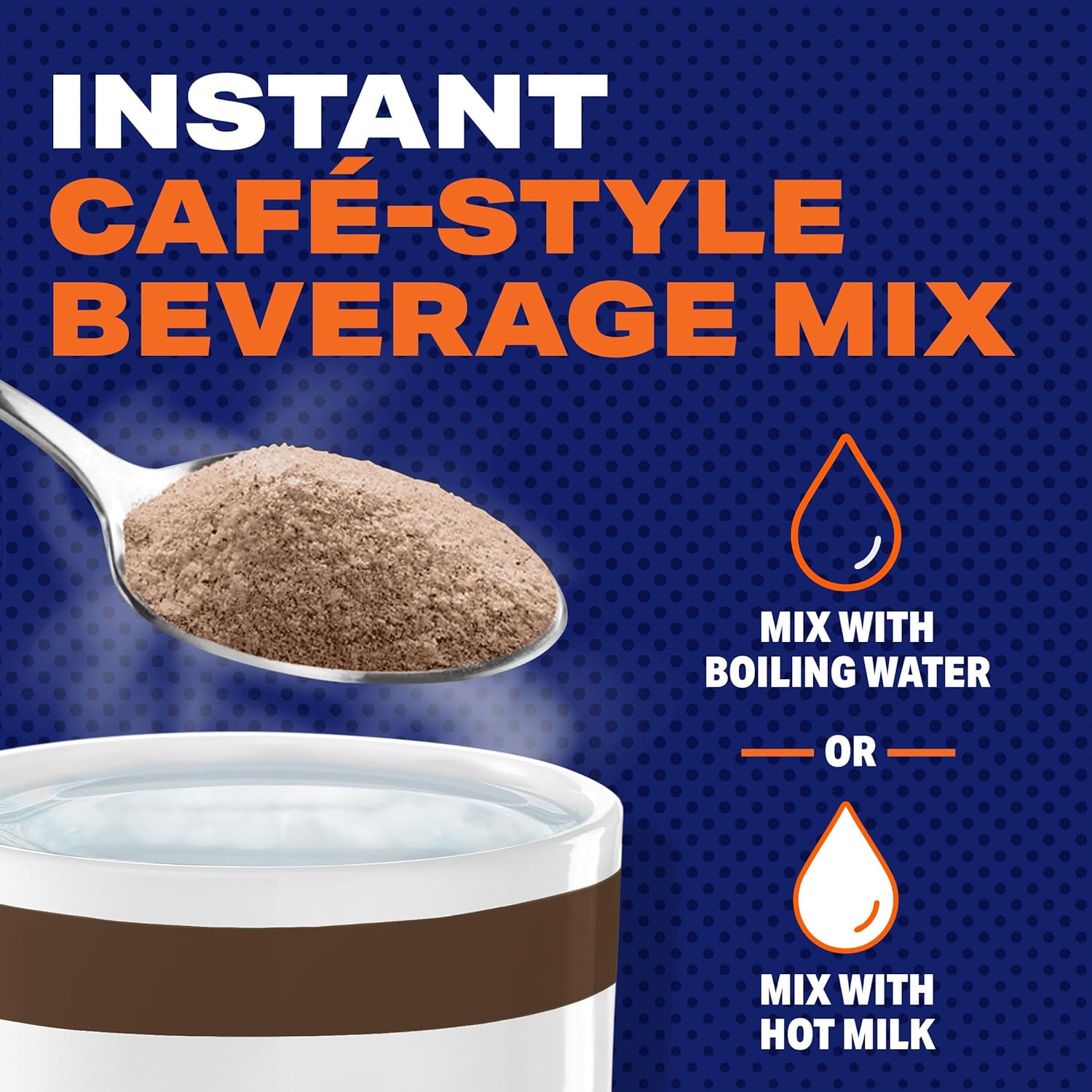 Mélange pour boisson instantanée style café Maxwell House, décaféiné et sans sucre, facile à préparer, 1 boîte, pour un café rapide le matin ou une gâterie l'après-midi, Café mocca suisse, lait casher, 124 g