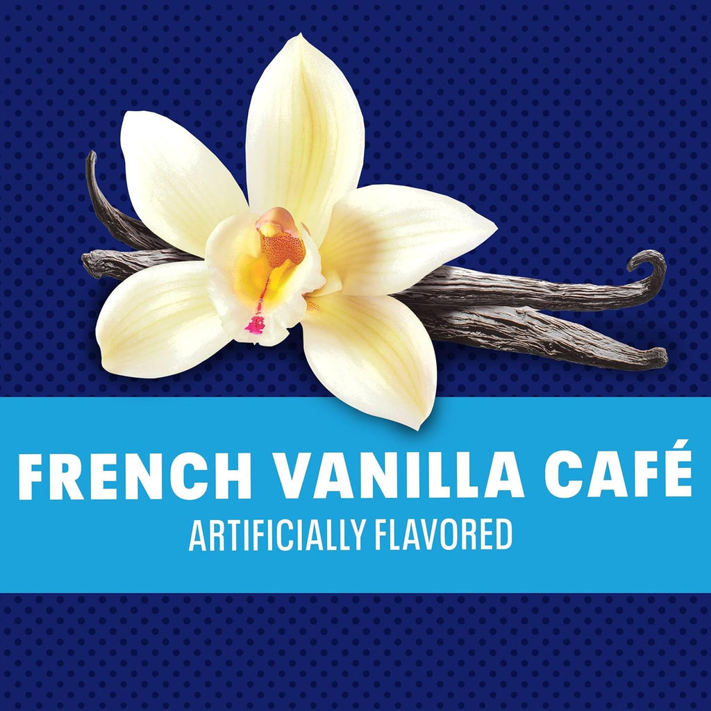 Préparation instantanée pour boisson de style café Maxwell House, facile à préparer, 1 boîte, pour un café rapide le matin ou une gâterie l'après-midi, café vanille française, produits laitiers casher, 238 g
