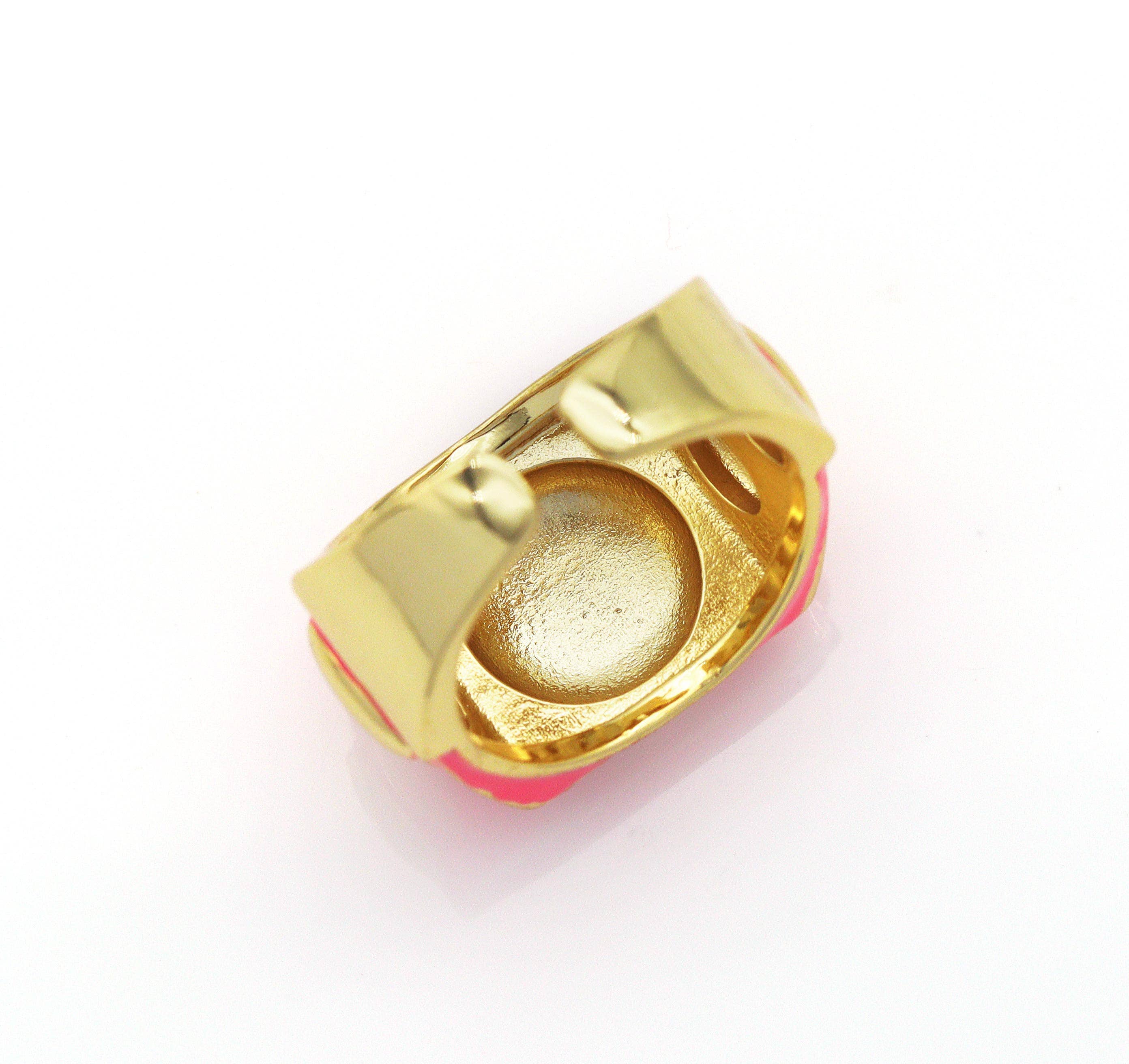 CZ Enamel Funky Chunky Ring, Sku#O106