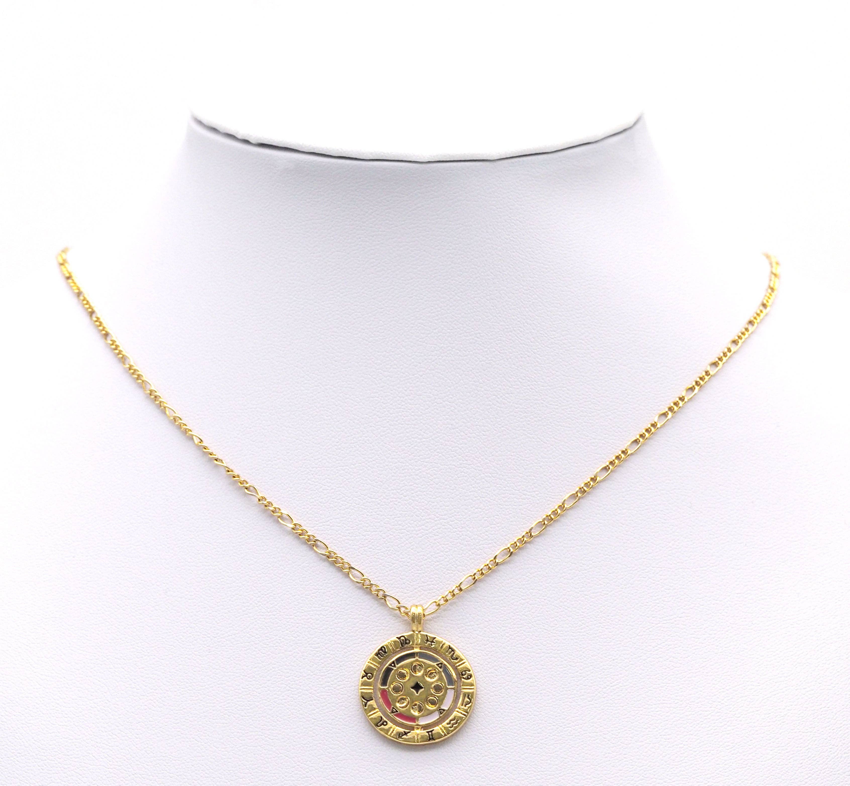 Enamel Twelve Constellations Round Charm, Sku#Y744