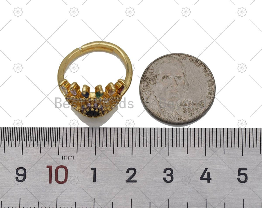 CZ Evil Eye Gold Filled Open Ring, Sku#JL67