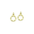 Clear CZ Gold Round Circle Charm Pendant,Sku#LD731