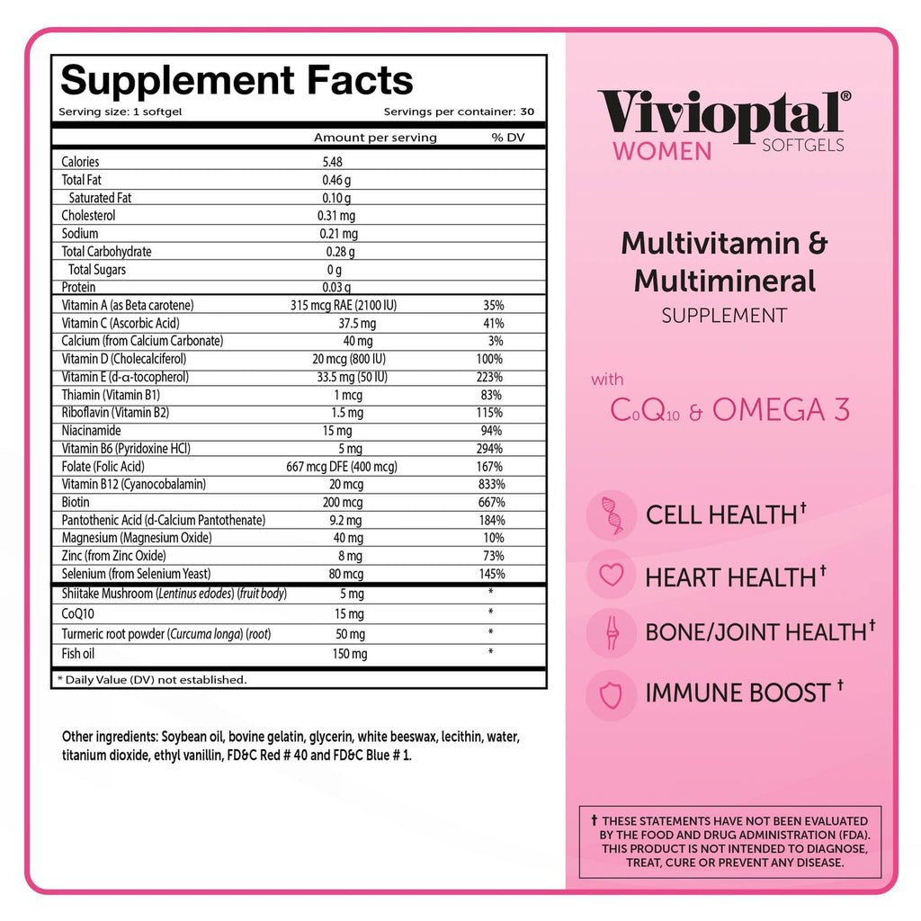 Vivioptal WOMEN Multivitamin & Multimineral Supplement - 30 Capsules