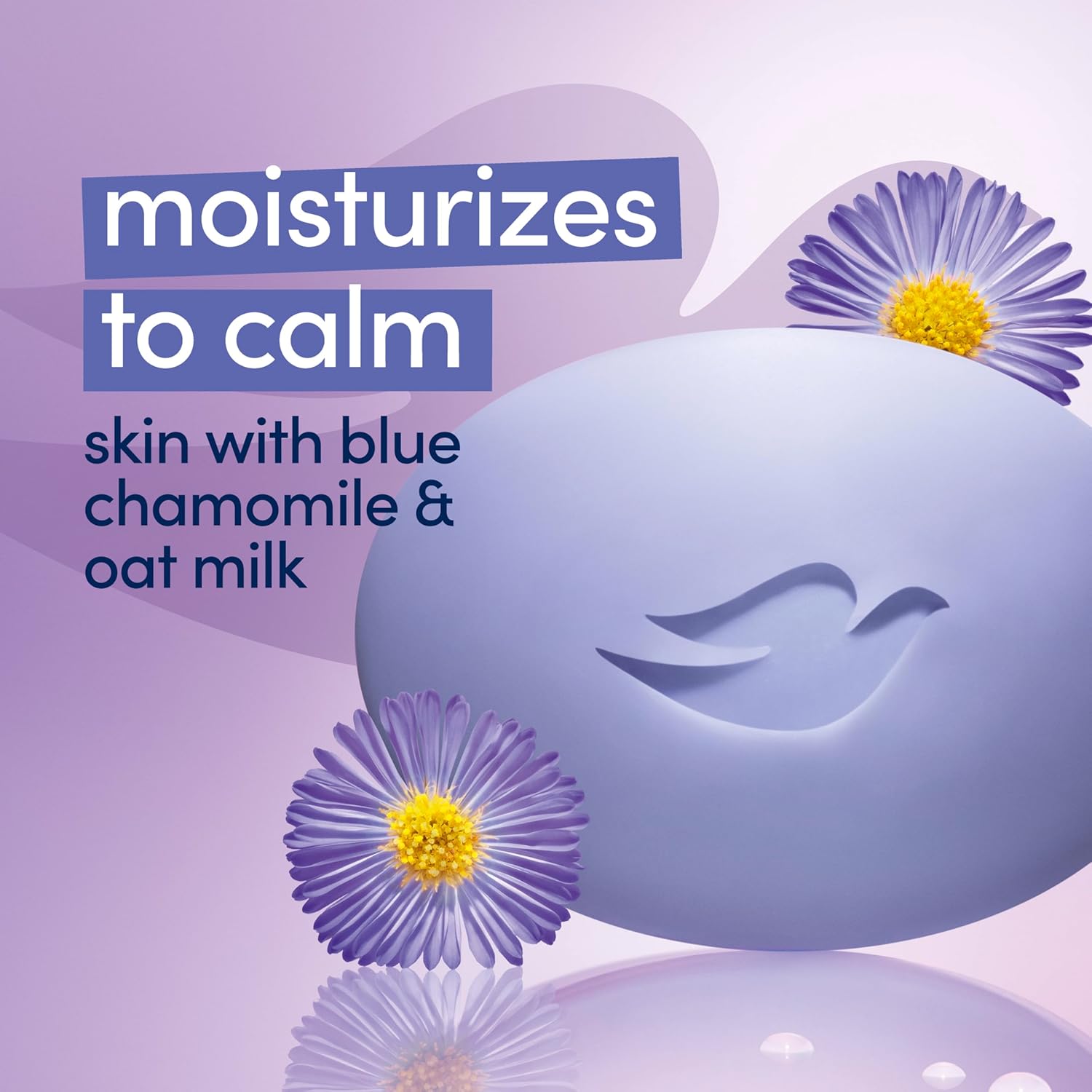 Pain de Toilette Douceur Dove Nettoyant Doux Anti-Stress Hydrate et Apaise la Peau Nettoyant Doux Enrichi d'1/4 de Crème Hydratante Lot de 6
