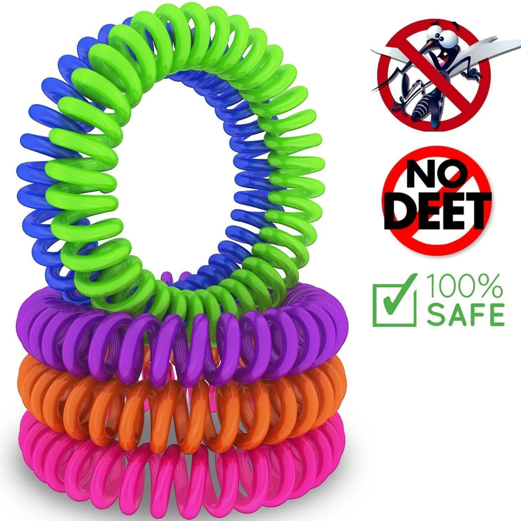 Lot de 12 : Bracelets anti-moustiques et anti-insectes sans DEET