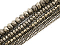 Quality Natural Faceted Pyrite Rondelle Beads,6x10mm/5x8mm/6x4mm/4x3mm/3x2mm, Pyrite Gemstone Beads, 15.5" Full Strand SKU#W4