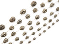 Natural Pyrite 3D Skull Beads, 8mm/10mm/12mm/14mm Natural Gemstone Beads, Skull Beads, 15.5" Full Strand, SKU#W25
