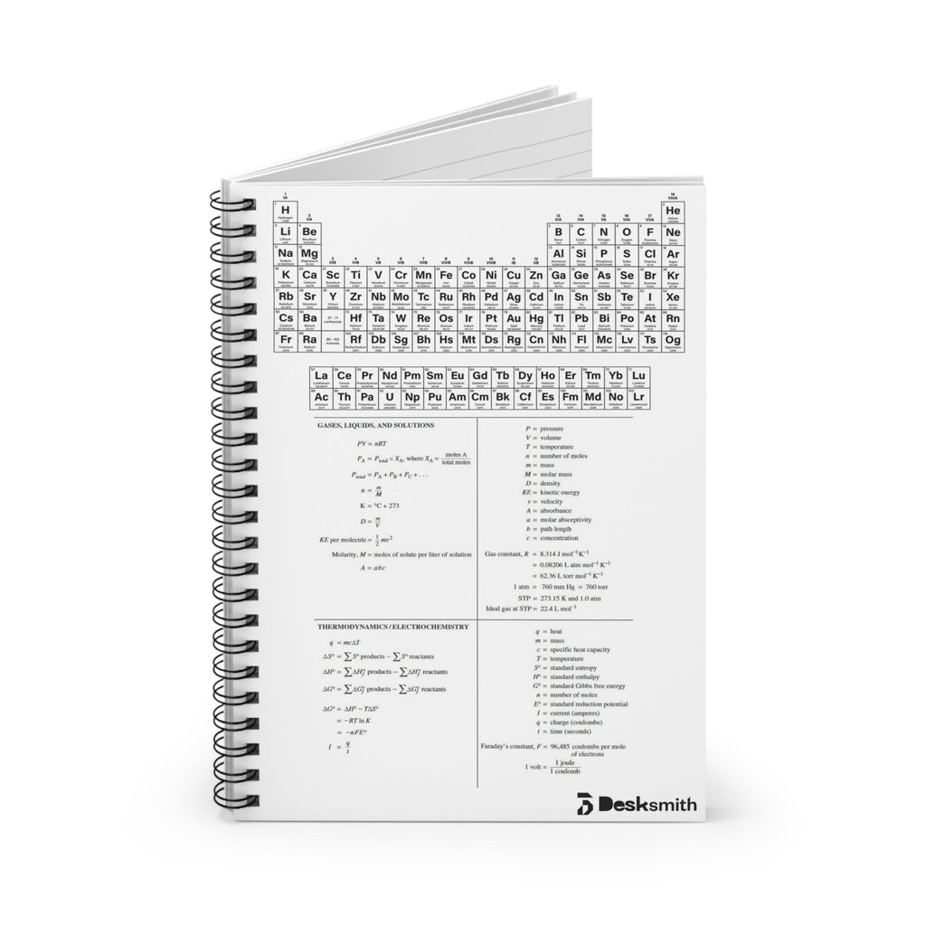 Periodic Table Chemistry Spiral Notebook — Ruled