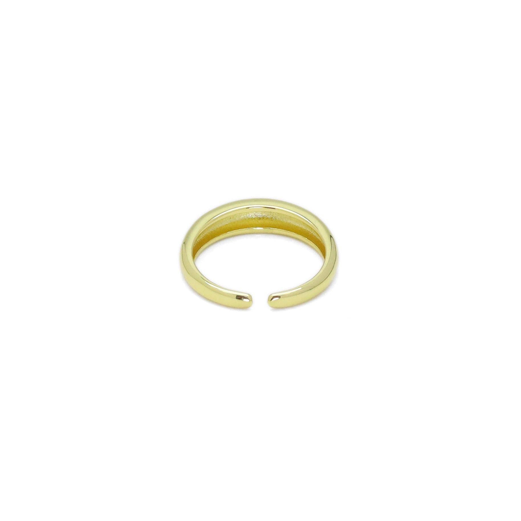 Bague Réglable Dôme Or Argent, Réf#A159
