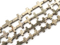 Quality Natural Pyrite Cross Beads, 10x15mm Cross Pyrite Gemstone Beads, 15-16" Full Strand, SKU#W31
