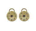 CZ Evil Eye Star Moon on Round Coin Charm, Sku#Y698