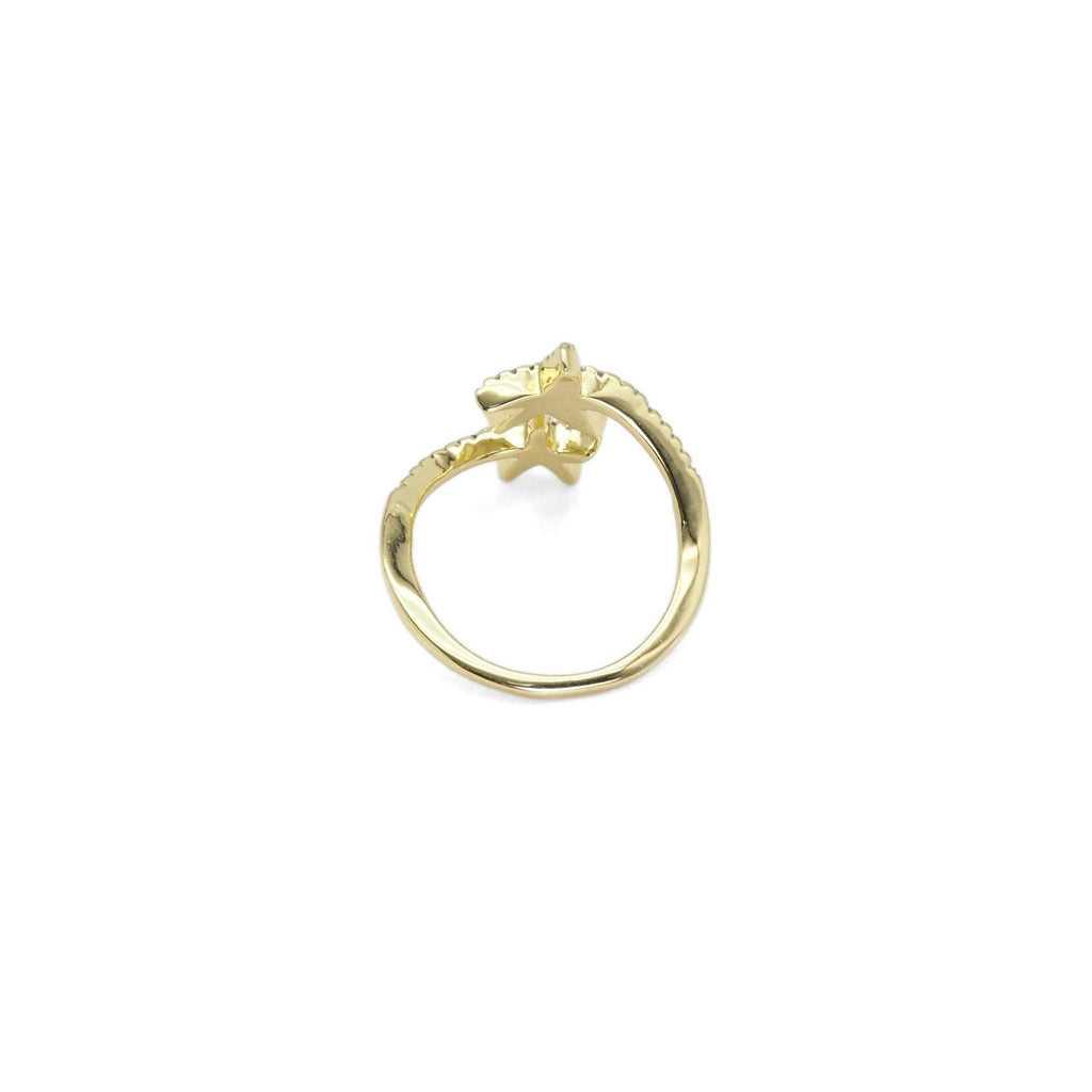 CZ Gold Starfish Adjustable Ring, Sku#LX418