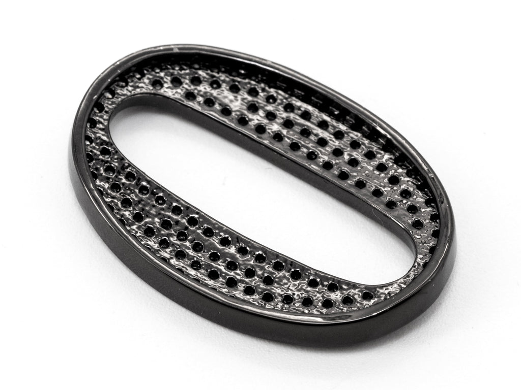 CZ Micro Pave Oval Ring Link Connector,Silver/Gold/Rose Gold/Gunmental Tone, Finding DIY Jewelry, 26x18mm, SKU#E301