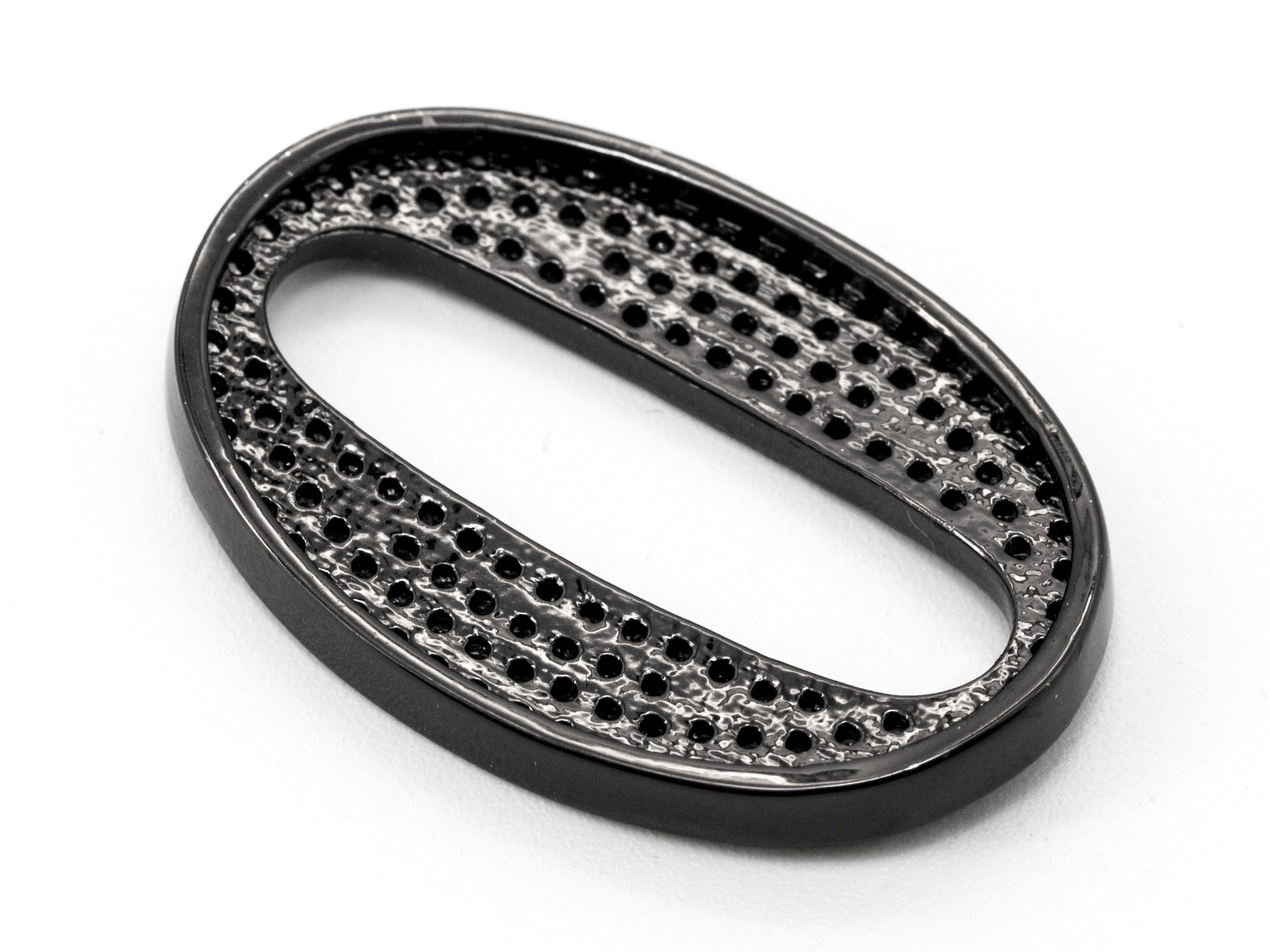 CZ Micro Pave Oval Ring Link Connector,Silver/Gold/Rose Gold/Gunmental Tone, Finding DIY Jewelry, 26x18mm, SKU#E301