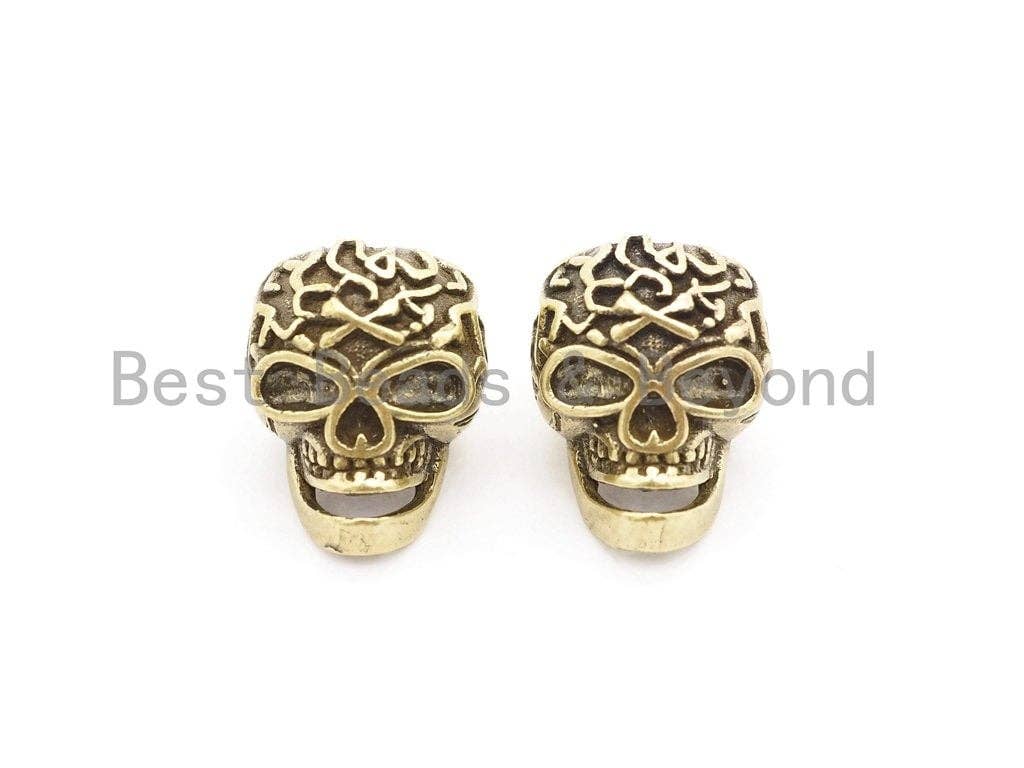 Antique Style Skull Mask Bead, For 550 Paracord Survival Bracelet, Men's Bracelet Beads, Paracord KeyChain Beads, 14x19x12mm, 1pc, sku#Y131