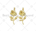 3D Rose Flower Shape Pendant, 18K Gold Filled Rose Flower Charm,Necklace Bracelet Charm Pendant ,21x40mm,Sku#LK424