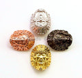 CZ Clear Micro Pave Egyptian Pharaoh's Head Beads, Cubic Zirconia Space Beads, Men's Jewelry Findings, 14x12mm,sku#G140