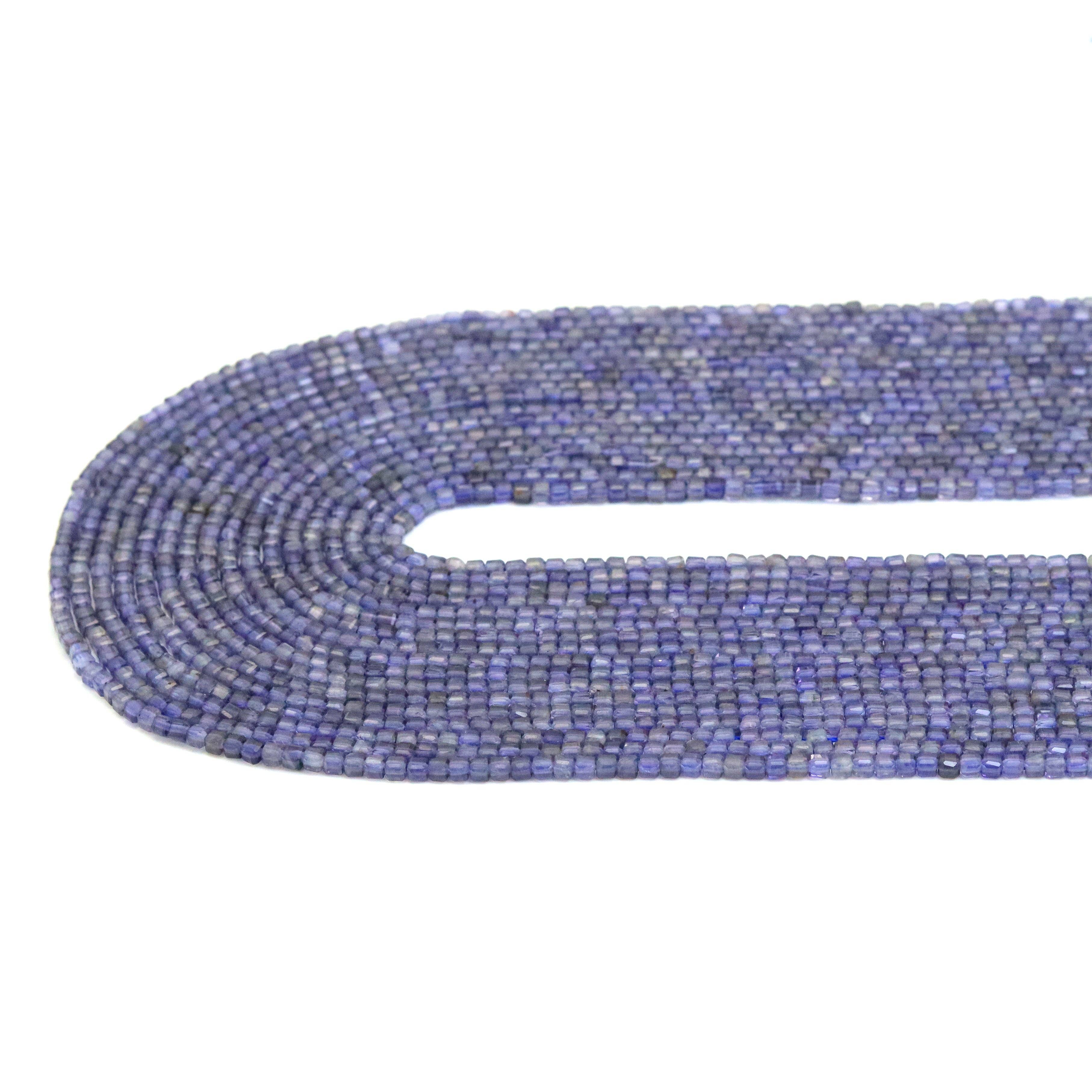 2.5mm Faceted Cube Genuine Iolite Beads, Sku#U1929