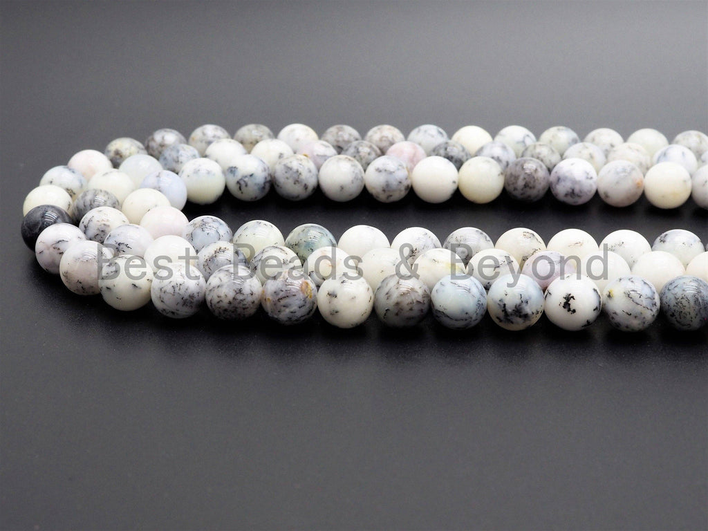High Quality Dendrite Opal beads, 4mm/5mm/6mm/8mm/10mm/12mm Round Smooth Natural Opal beads, Natural Opal Beads, 15.5inch strand, SKU#U349