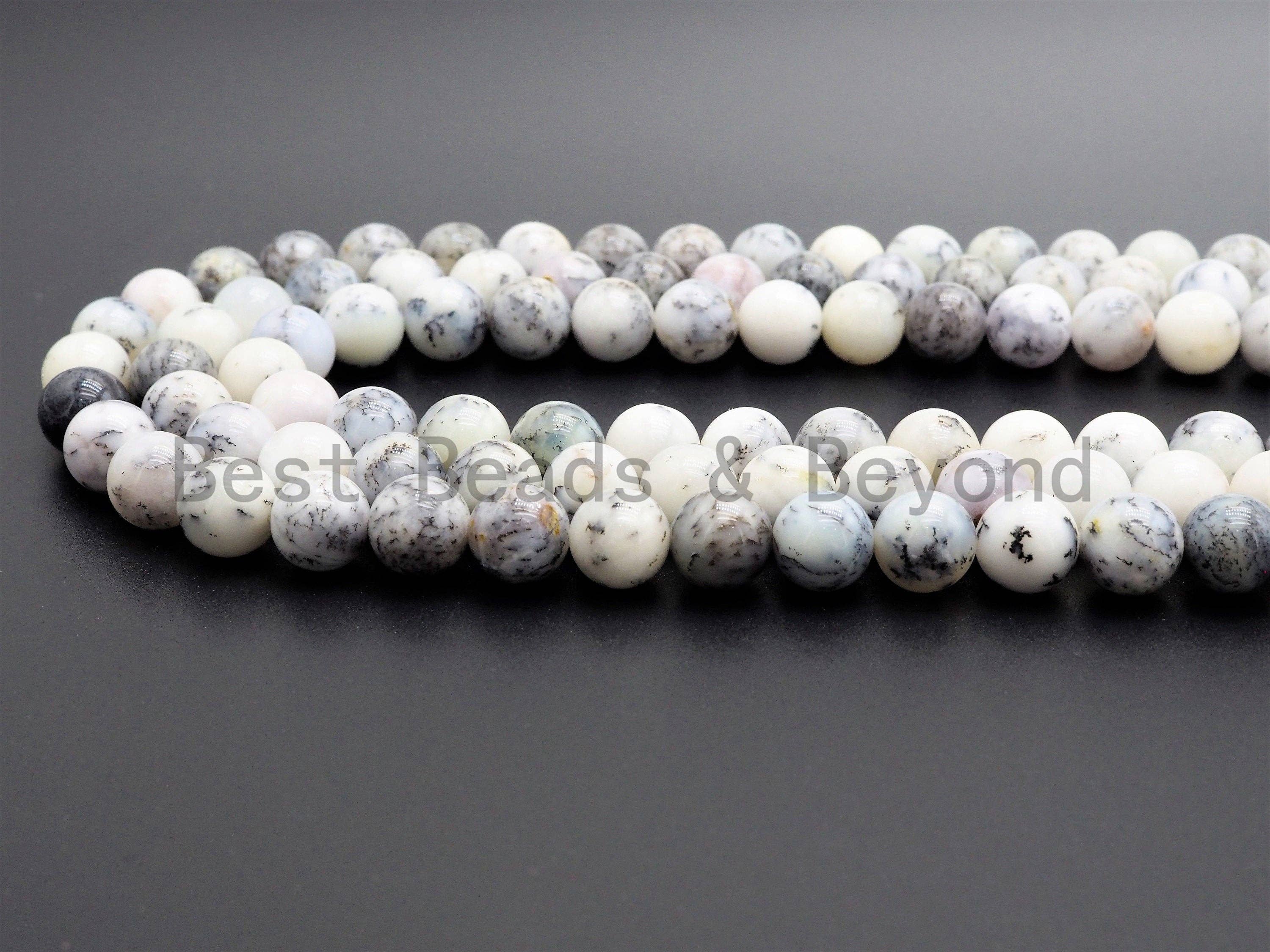 High Quality Dendrite Opal beads, 4mm/5mm/6mm/8mm/10mm/12mm Round Smooth Natural Opal beads, Natural Opal Beads, 15.5inch strand, SKU#U349