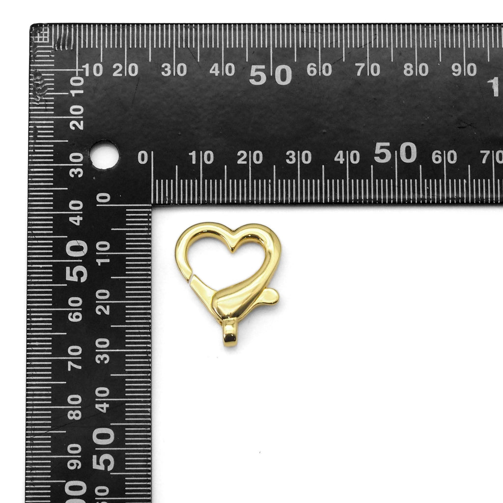 Plain Gold Heart Lobster Claw Clasp , Sku#Y841
