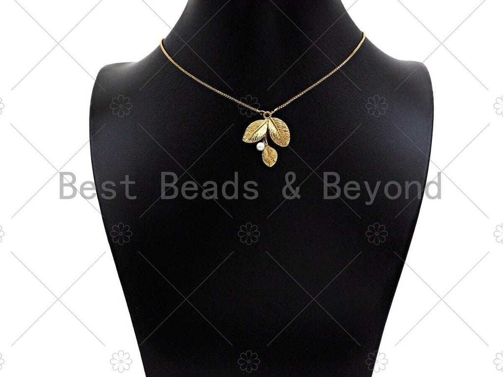18k Dainty Gold Carved Leaf Charms, Dainty Mother of Pearl Charms, Gold Pendant, Leaf Necklace Charms, 23x27mm, Sku#Y382