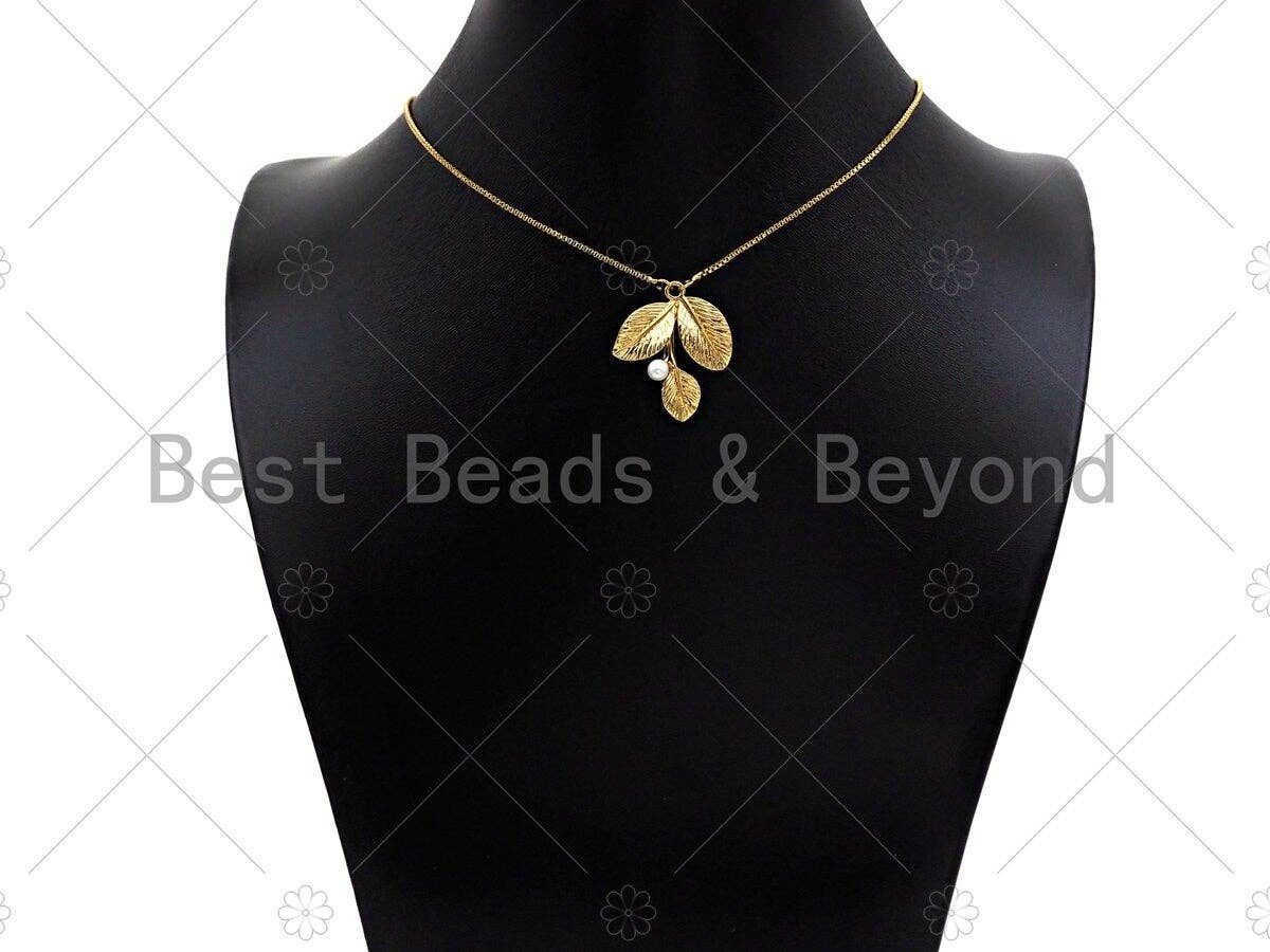 18k Dainty Gold Carved Leaf Charms, Dainty Mother of Pearl Charms, Gold Pendant, Leaf Necklace Charms, 23x27mm, Sku#Y382