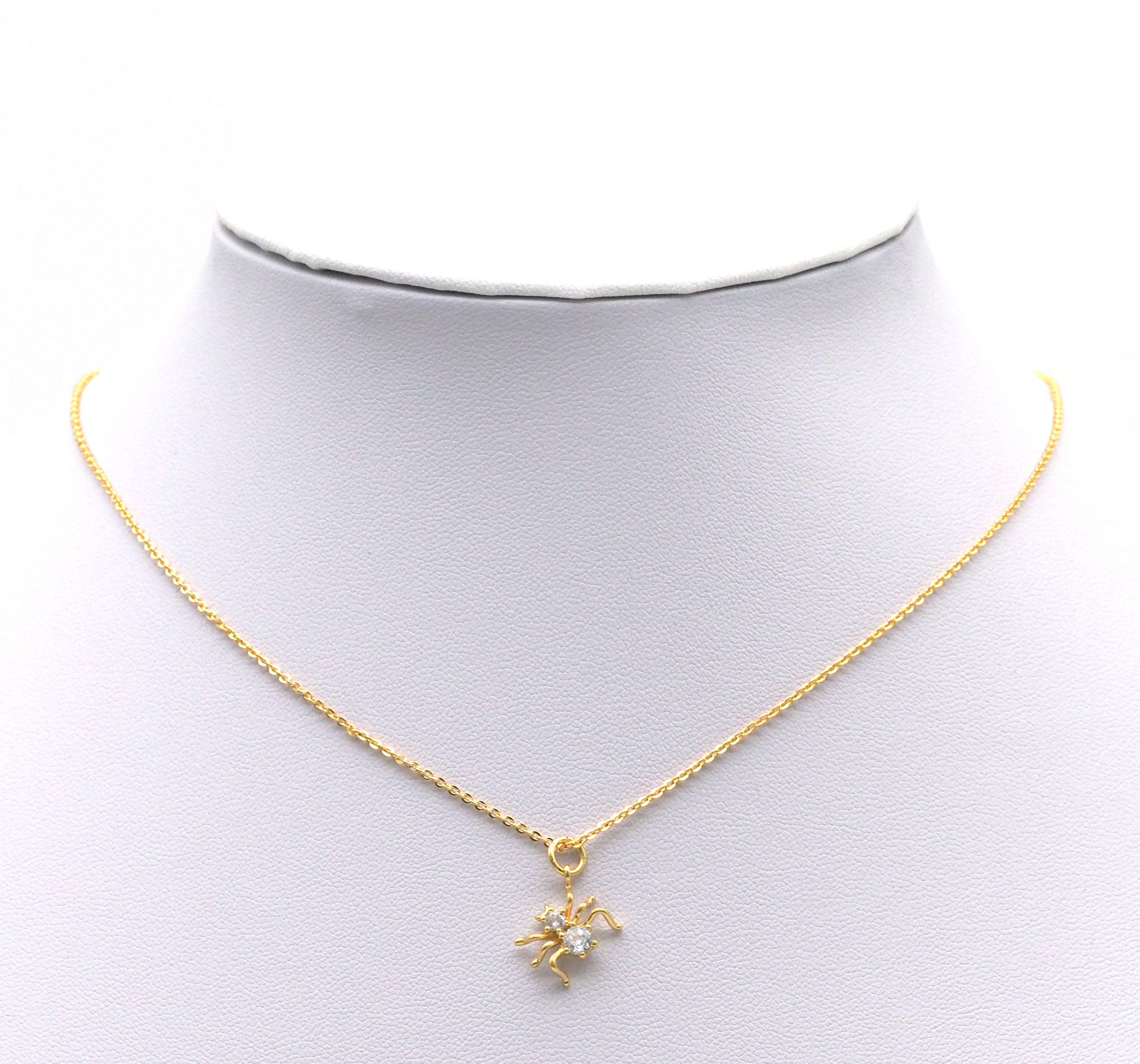 Gold CZ Spider Charm, Sku#B220