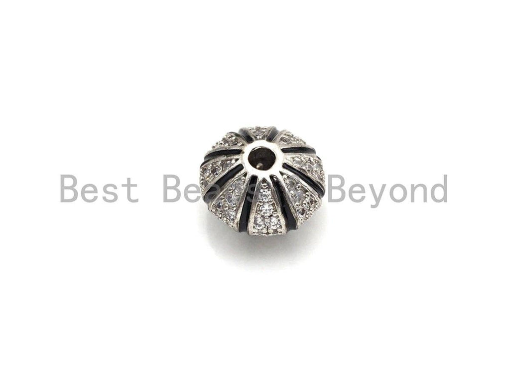 CZ Pave Saucer Shape Spacer, Men's Jewerly Findings, sku#Z930