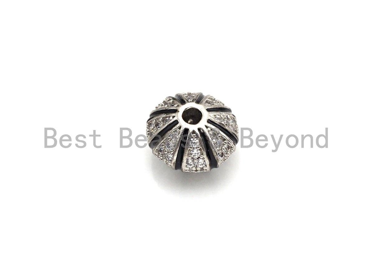 CZ Pave Saucer Shape Spacer, Men's Jewerly Findings, sku#Z930