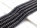 Top Quality Rondelle Shape Shungite, Smooth Rondelle Shungite, Healing Stone,Genuine Shungite 3x6mm/5x10mm, 15.5" Full Strand, Sku#U984