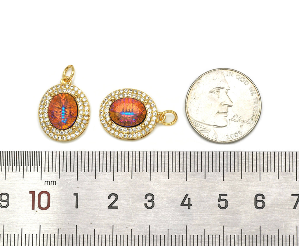 CZ Oval Charm, Sku#Y627
