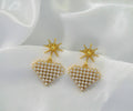 Pave Gold Heart Star Stud Everyday Earrings, Sku#Y695