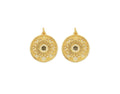 CZ Flower Round Medallion Pendant, Sku#LK600