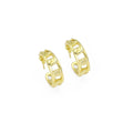 Gold Oval Link Chain Hoop Earrings, Sku#LK842