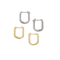 Gold Rectangle Hoop Earring, Sku#LX184