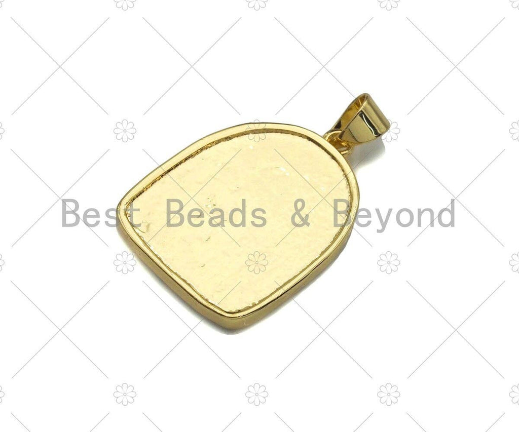 Dainty Gold Silver Life Tree Charms, Dainty Medallion Charms, Gold Silver Pendant, Medallion Necklace Charms, 17x23mm, Sku#L333