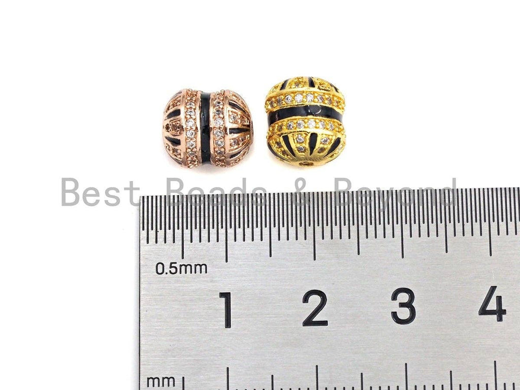 CZ Pave Pillow Shape beads, Cubic Zirconia Spacer Beads, 9x10mm, Men's Jewelry Findings,sku#Z932