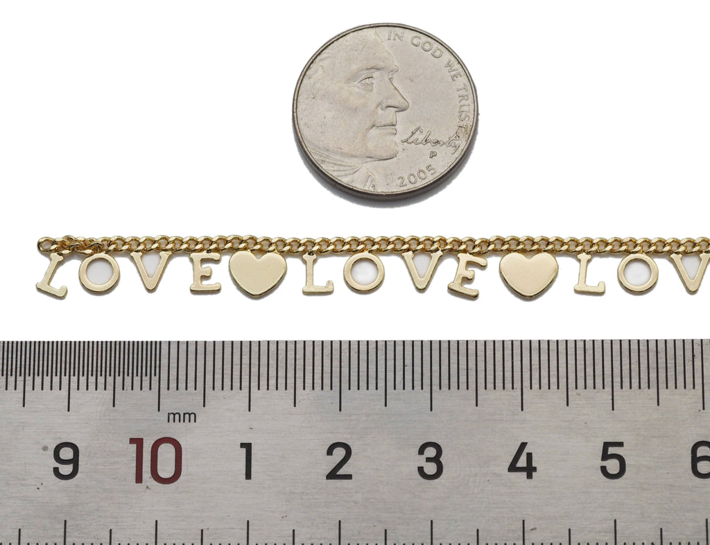 Love Heart Cuban curb Chain By Yard/Necklace, sku#LS36