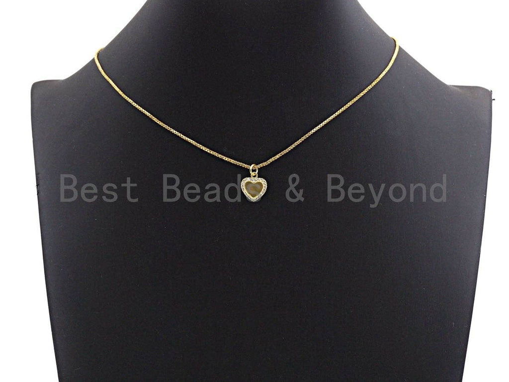 CZ Micro Pave Heart Pendant/Charm, Bracelet Necklace Cubic Zirconia  Heart Pendant Charm, 11x12mm,sku#Z476