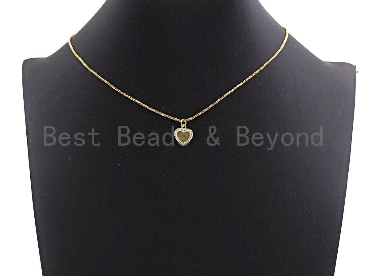 CZ Micro Pave Heart Pendant/Charm, Bracelet Necklace Cubic Zirconia  Heart Pendant Charm, 11x12mm,sku#Z476